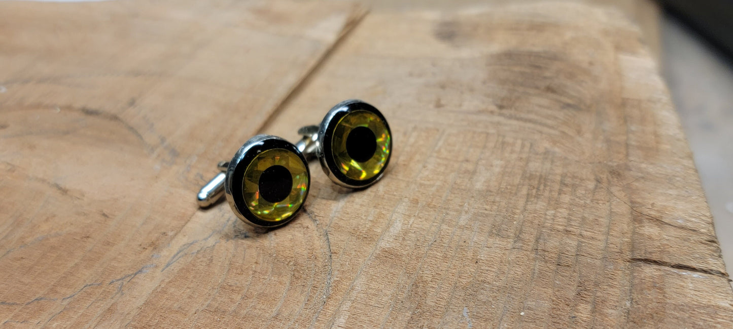 Handmade Fish Eye Cufflinks in silver
