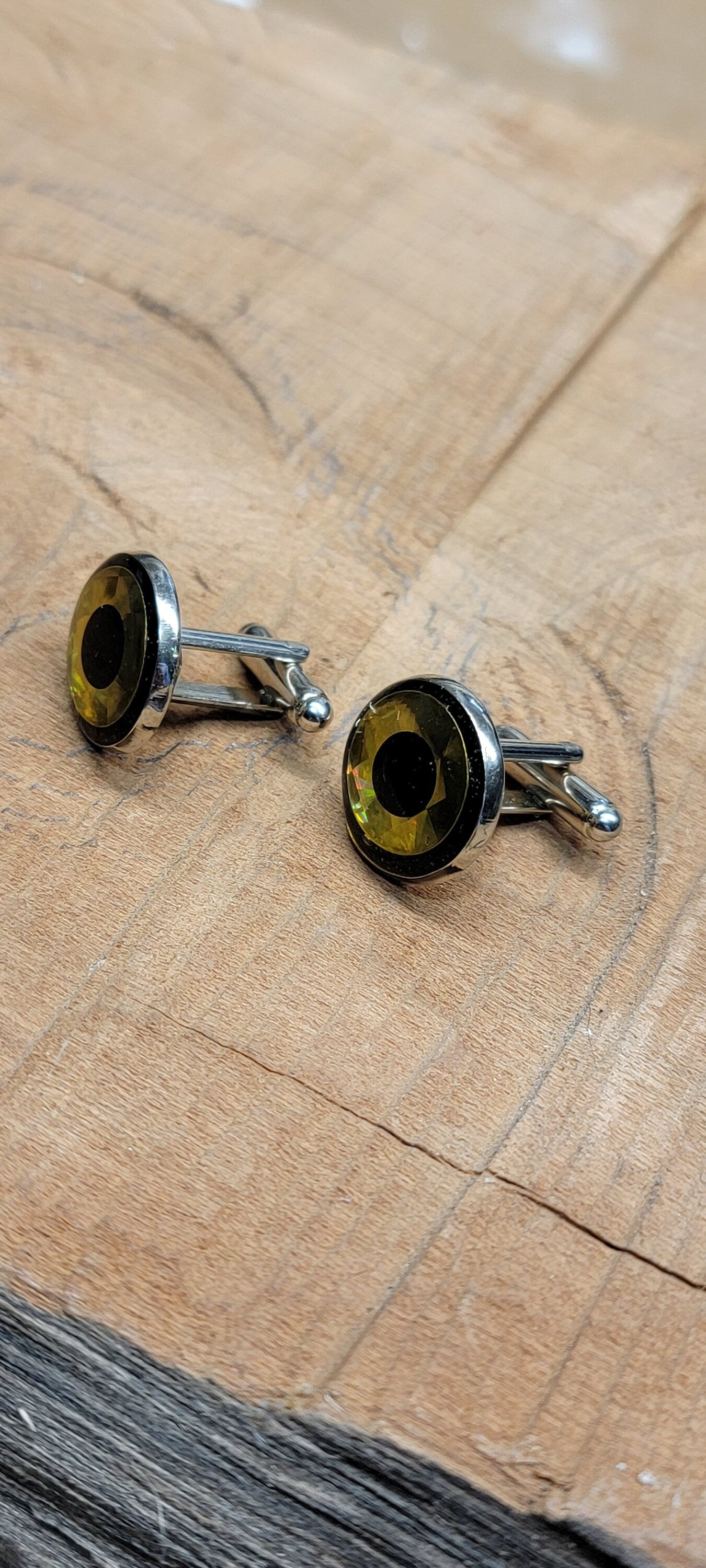 Handmade Fish Eye Cufflinks in silver