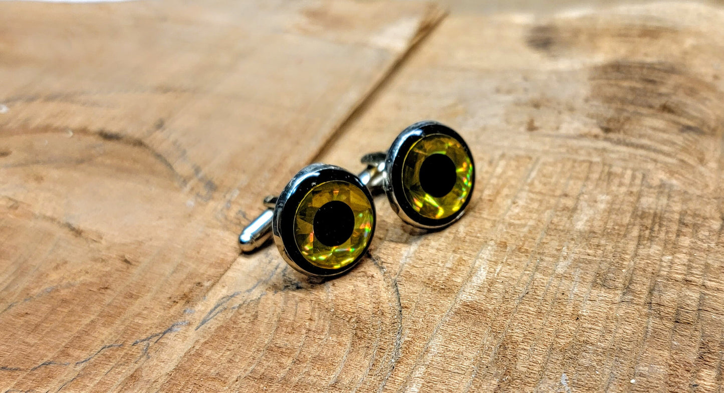 Handmade Fish Eye Cufflinks in silver