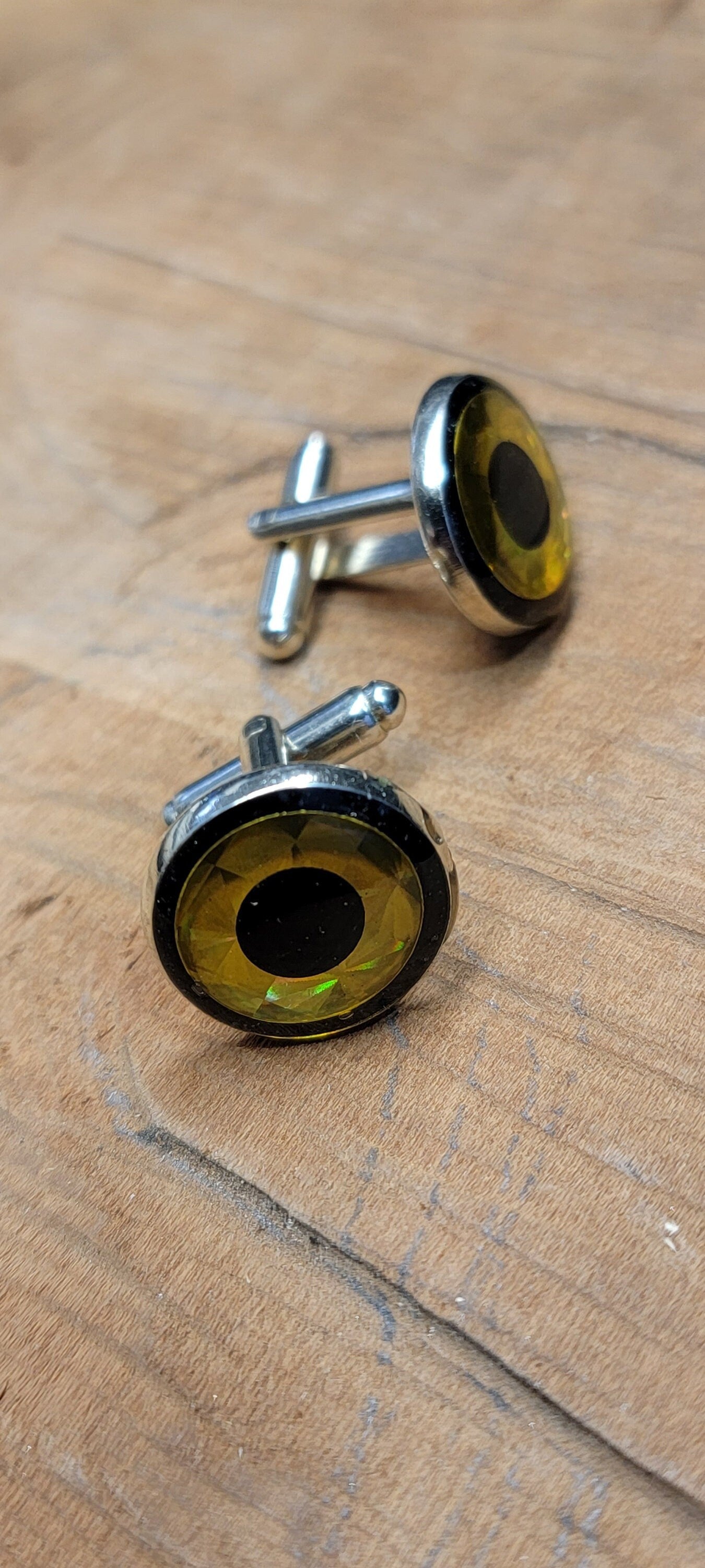 Handmade Fish Eye Cufflinks in silver