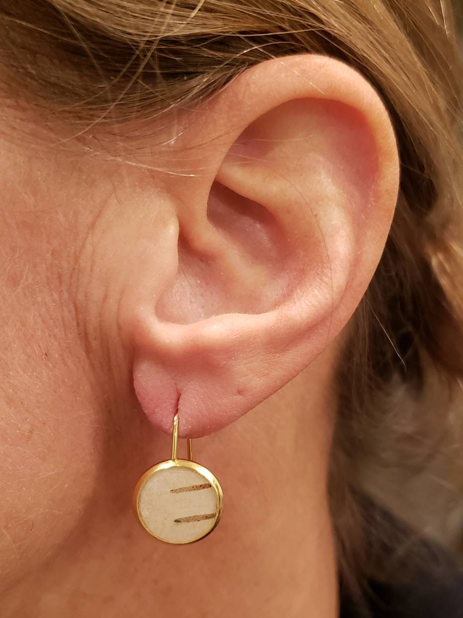 Handmade Birch Earrings. Gold or silver Drop style