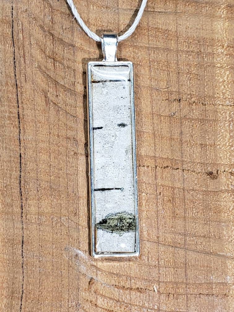 Silver Skinny Birch Bark Necklace