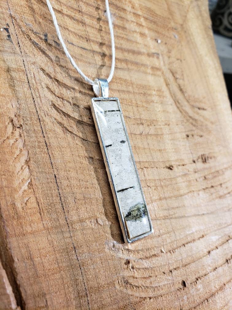 Silver Skinny Birch Bark Necklace