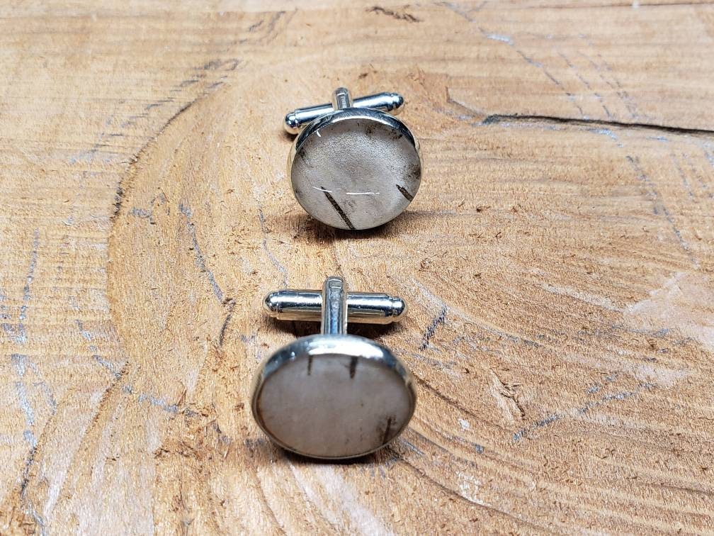Silver Birch Bark Cufflinks, Groomsmen minimalist design. Natural wedding.