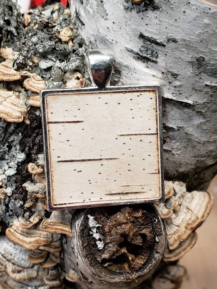 Birch Bark Pendant Necklace