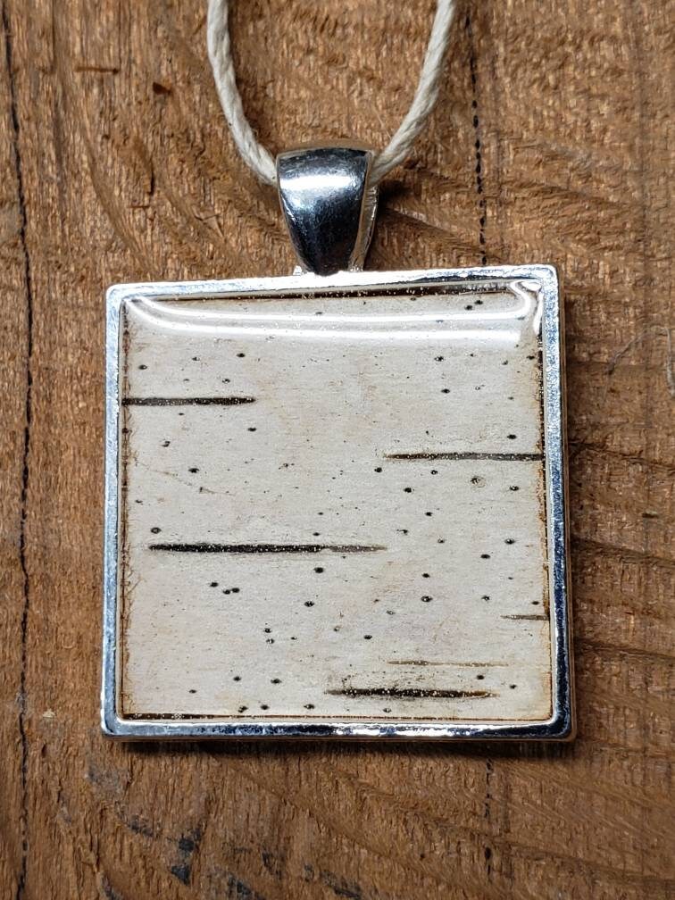 Birch Bark Pendant Necklace