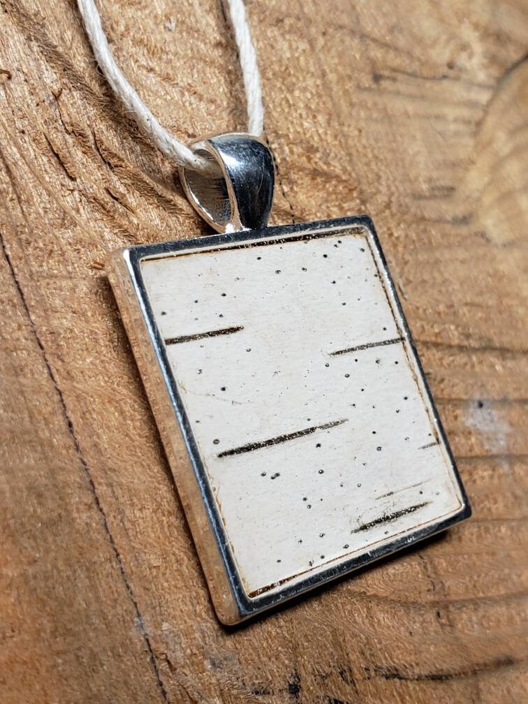 Birch Bark Pendant Necklace