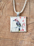 Custom Hand Painted Bird Pendant on Birch Bark