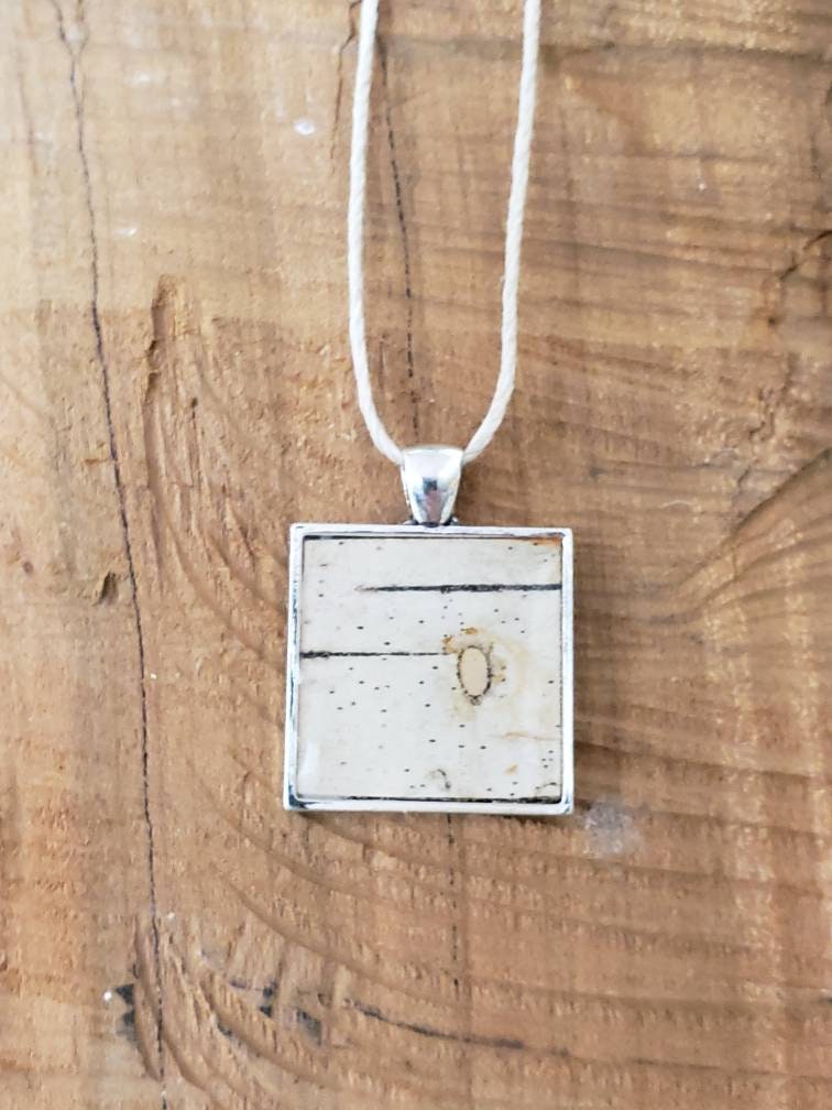 Birch Bark Pendant Necklace