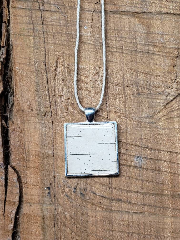 Birch Bark Pendant Necklace