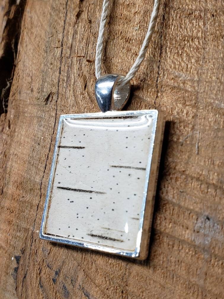 Birch Bark Pendant Necklace