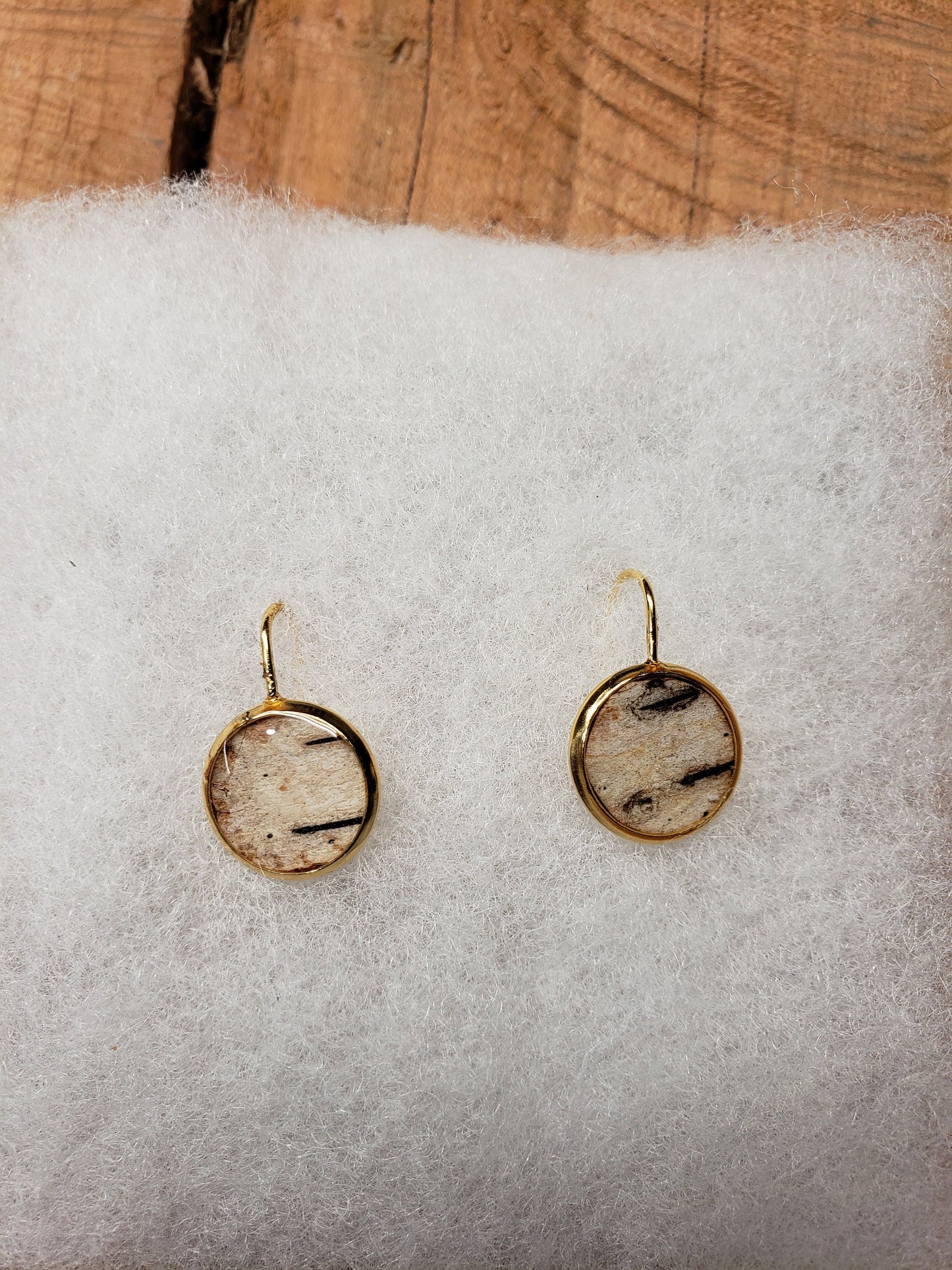 Handmade Birch Earrings. Gold or silver Drop style