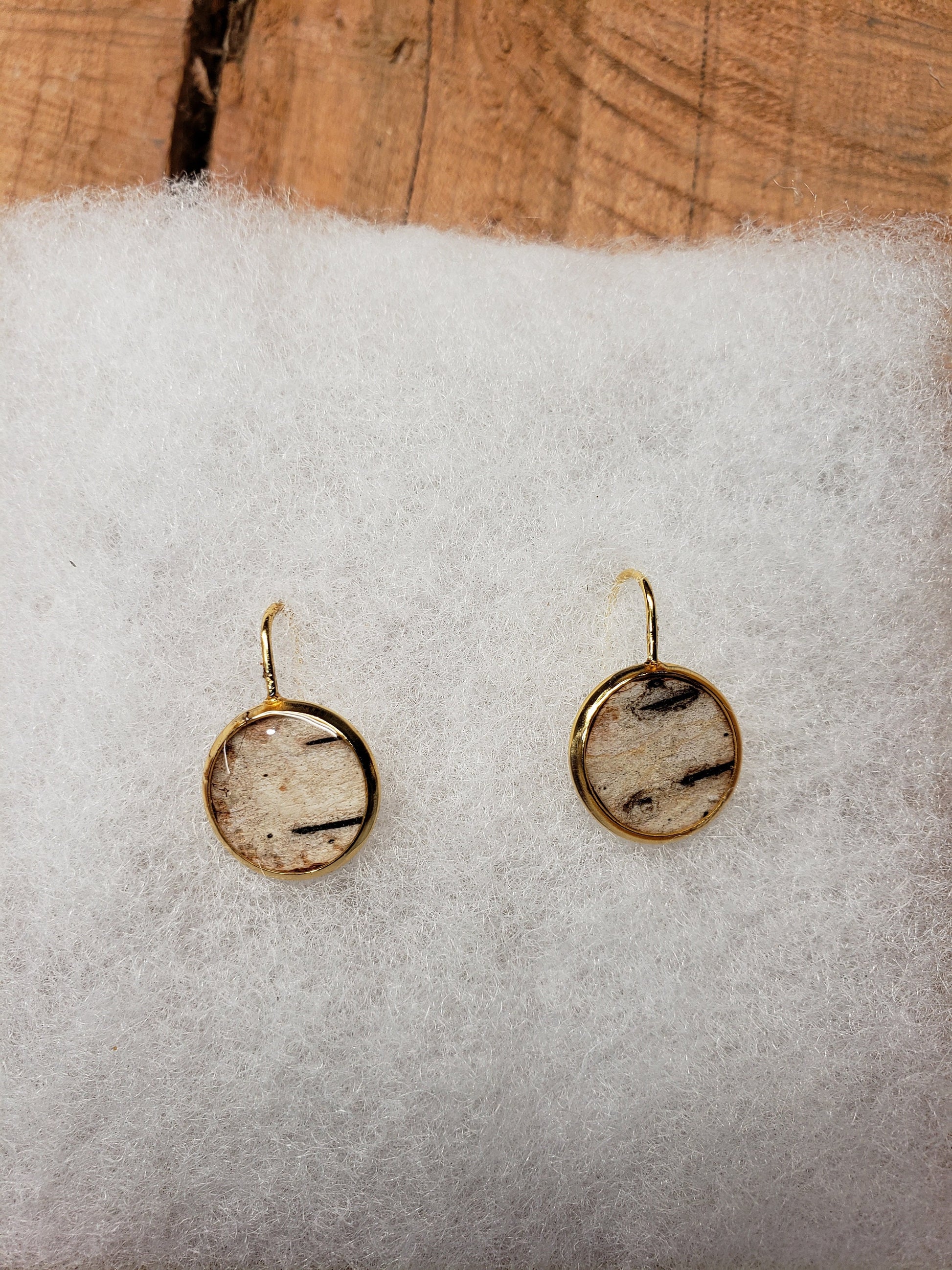 Handmade Birch Earrings. Gold or silver Drop style