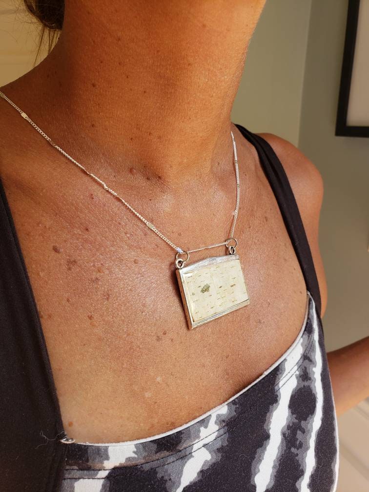 Birch Bark Pendant Necklace