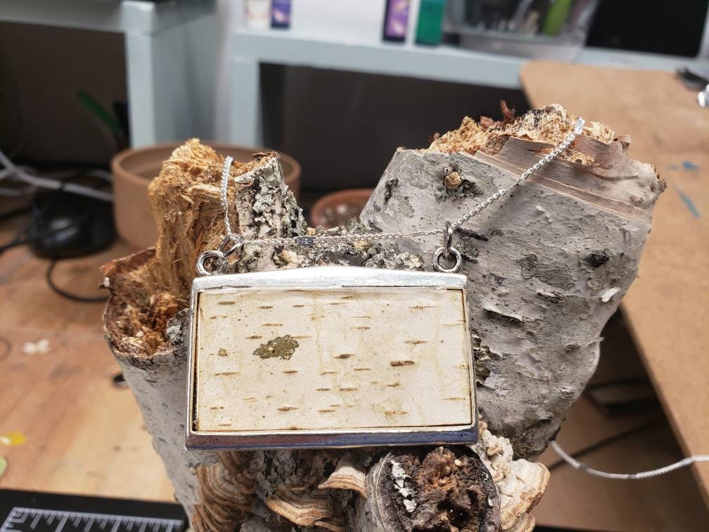 Birch Bark Pendant Necklace