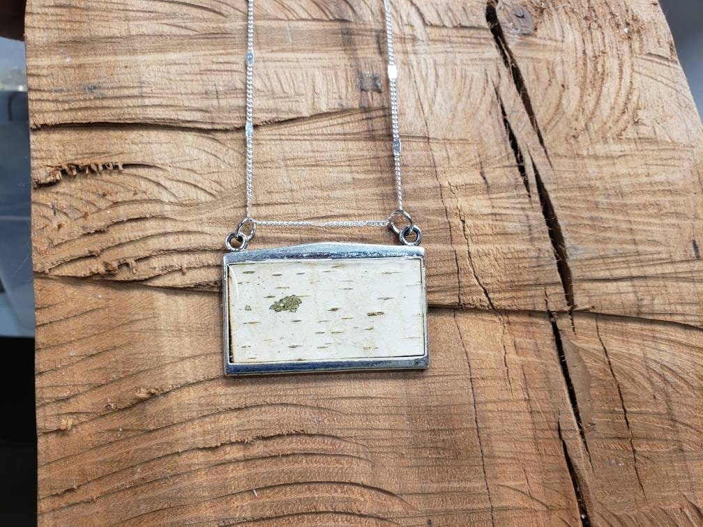 Birch Bark Pendant Necklace