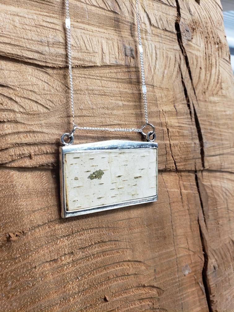 Birch Bark Pendant Necklace