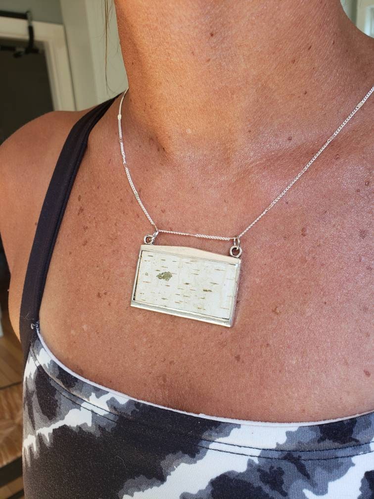 Birch Bark Pendant Necklace