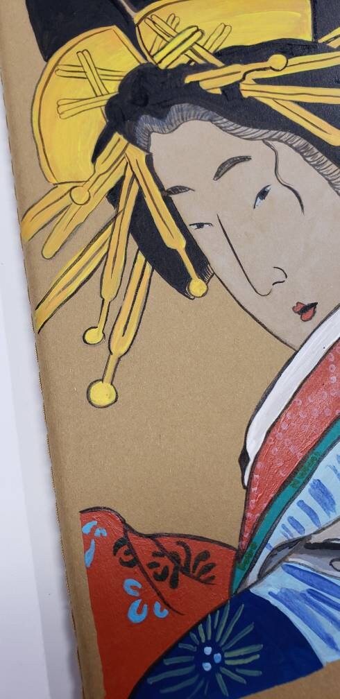 Hand Painted Lined Journal Japanese Woodblock style