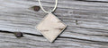 Large Square Birch Bark Pendant Necklace