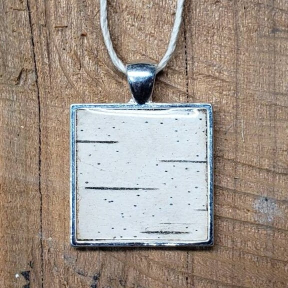 Birch Bark Pendant Necklace