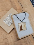 Custom Birch Bark Pendant and Necklace with State outline