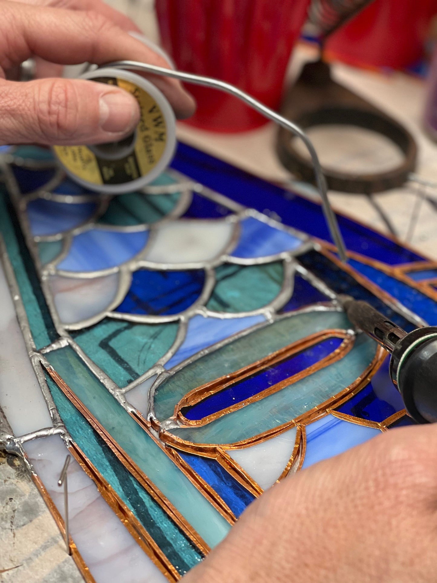 Stained Glass Fish custom with Zip Code or word of your choice