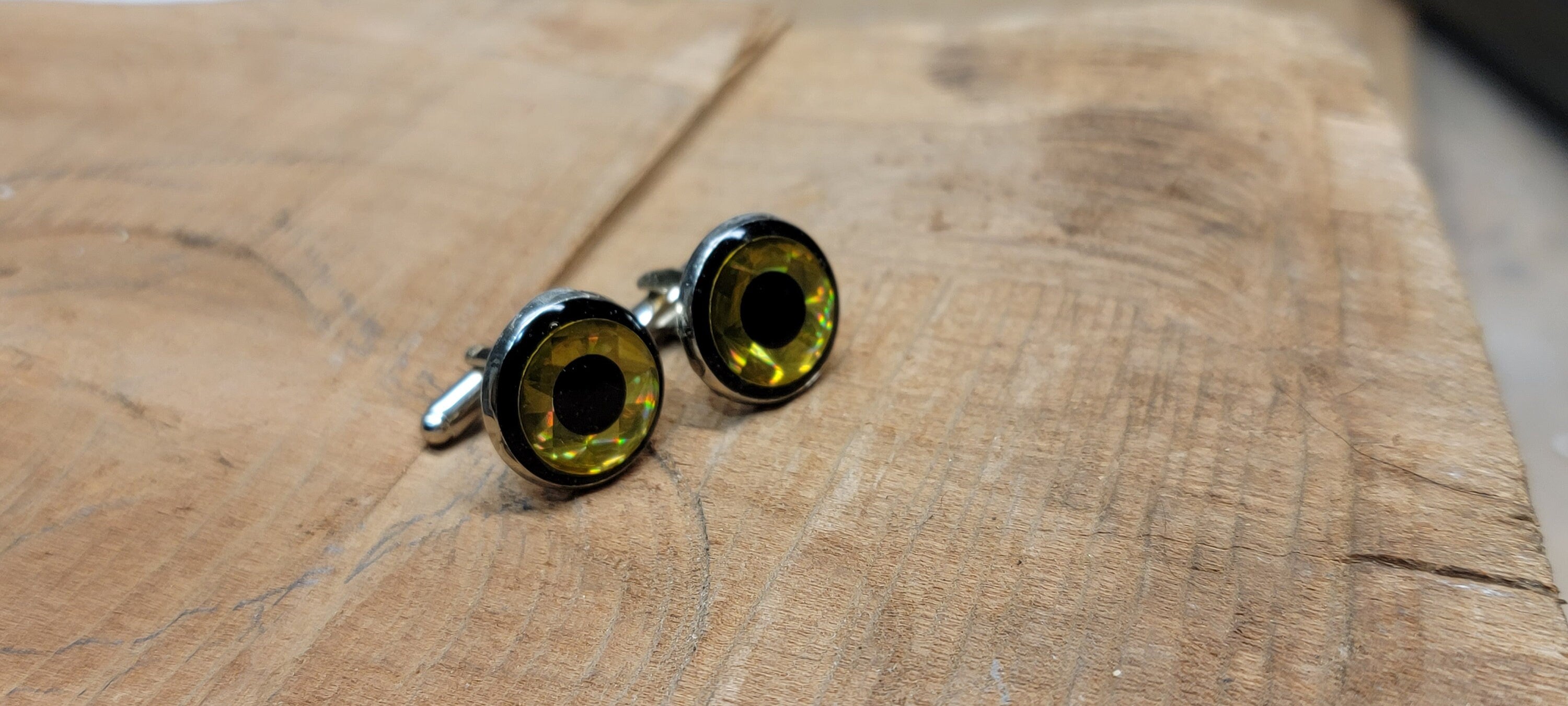 Handmade Fish Eye Cufflinks in silver