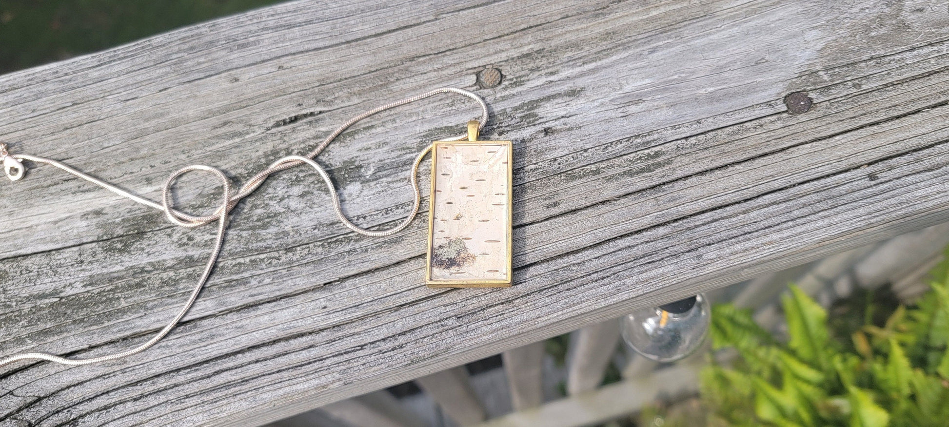 Birch Bark Pendant Necklace