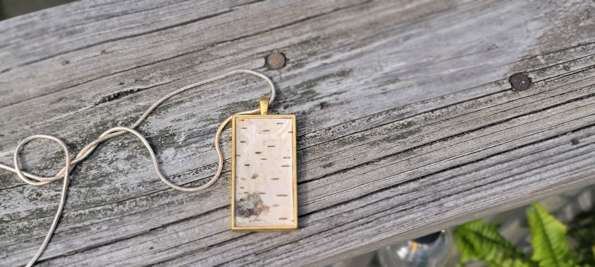 Birch Bark Pendant Necklace