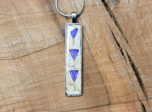 Birch Bark Necklace with flowers Natural, Minimalistic.