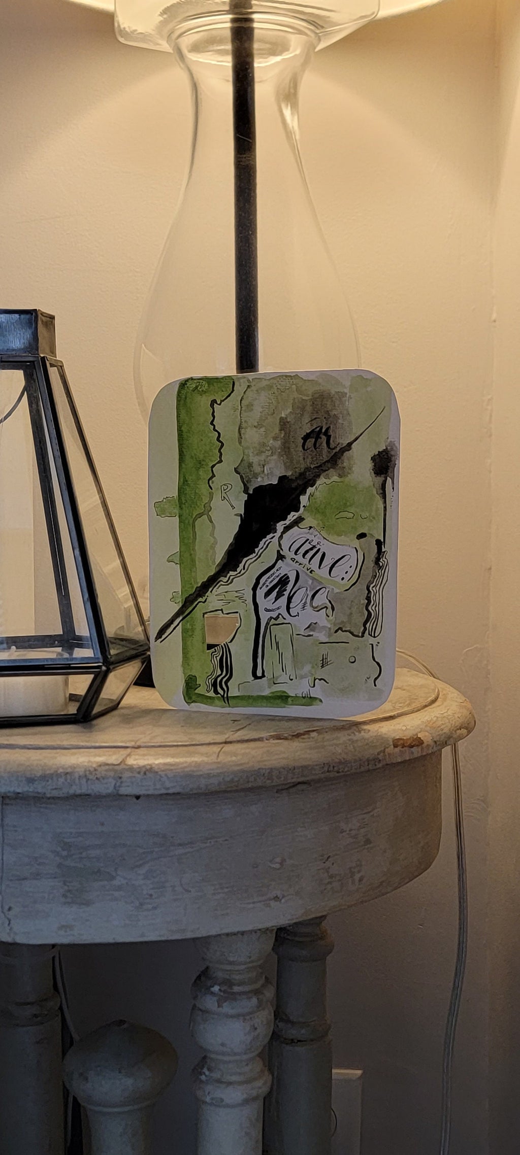Original small art painting. 1 of 1 Named Arrive Watercolor/Ink