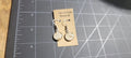 Birch Bark Earrings drop circle natural, minimalist silver.