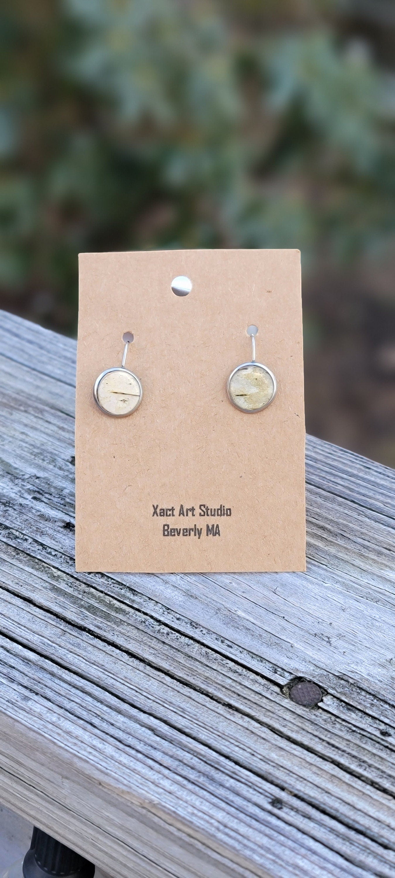 Handmade Birch Earrings. Gold or silver Drop style