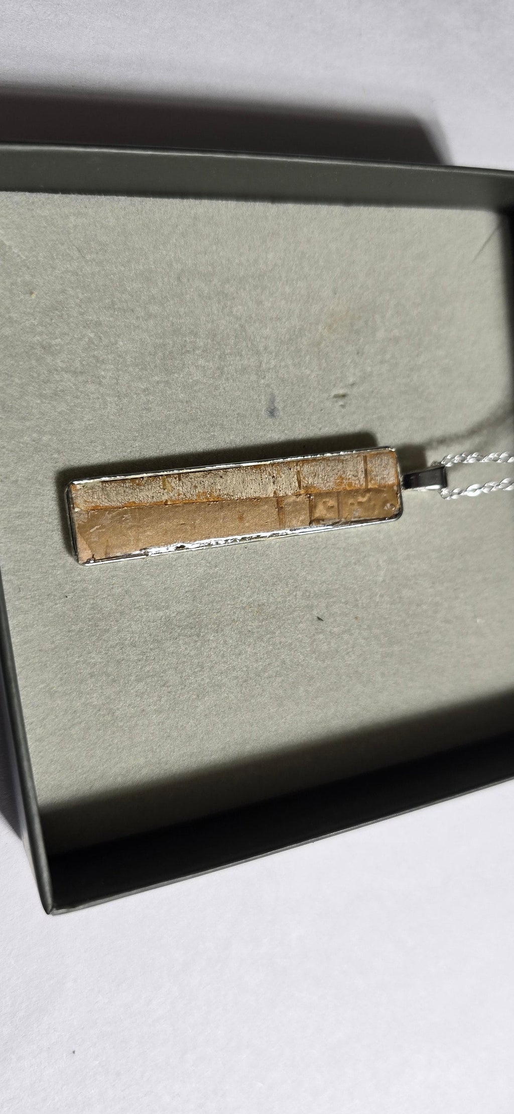 Birch Bark Necklace Skinny minimalistic. Silver