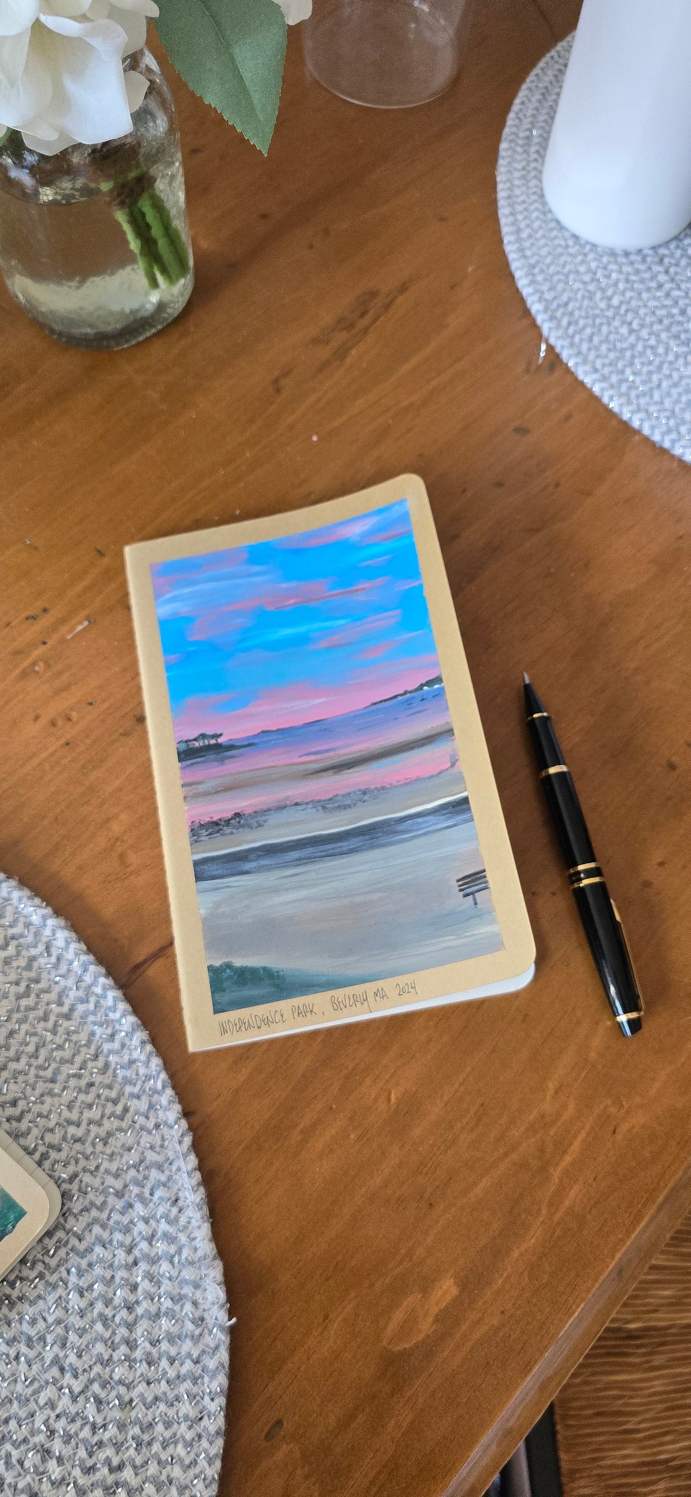 Custom Beach Scene Painted Journal