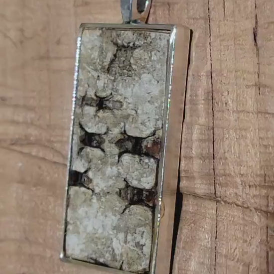 Silver Birch Bark Pendant Necklace