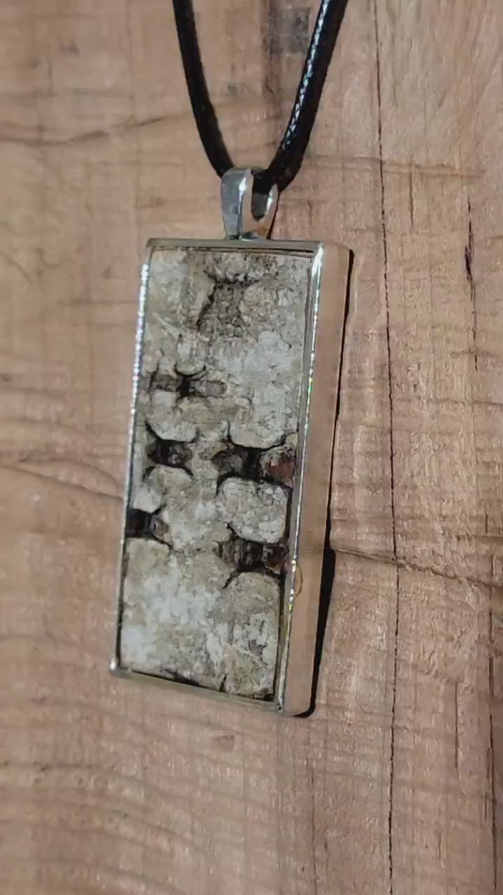 Silver Birch Bark Pendant Necklace