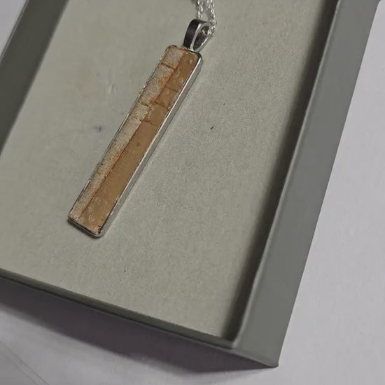 Birch Bark Necklace Skinny minimalistic. Silver