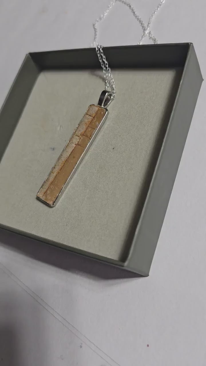 Birch Bark Necklace Skinny minimalistic. Silver