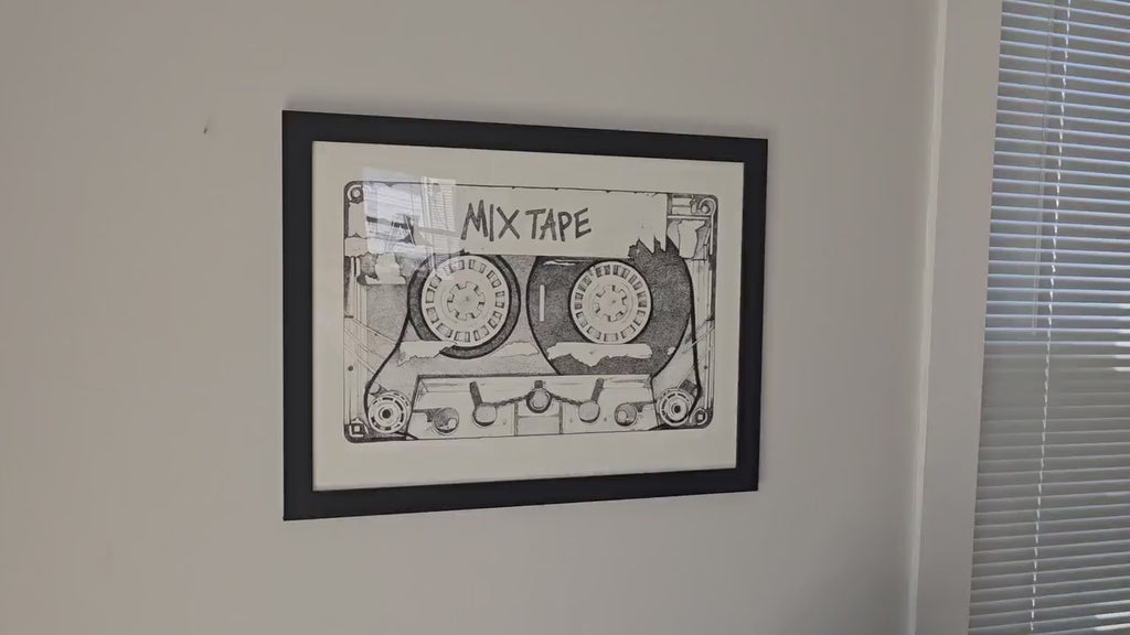 Mix Tape Original Art wall Hanging Millions of Dots. 26 x 20 Inches