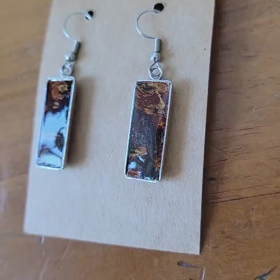 Silver Birch Bark Earrings