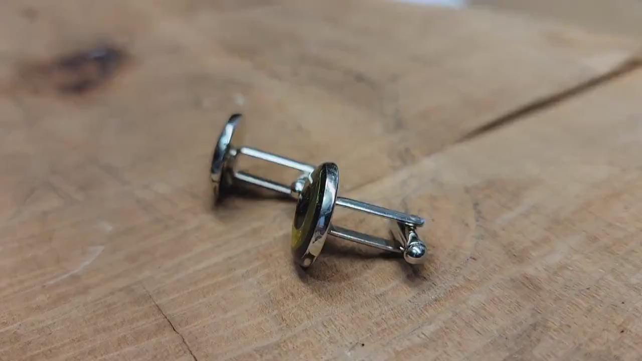 Handmade Fish Eye Cufflinks in silver